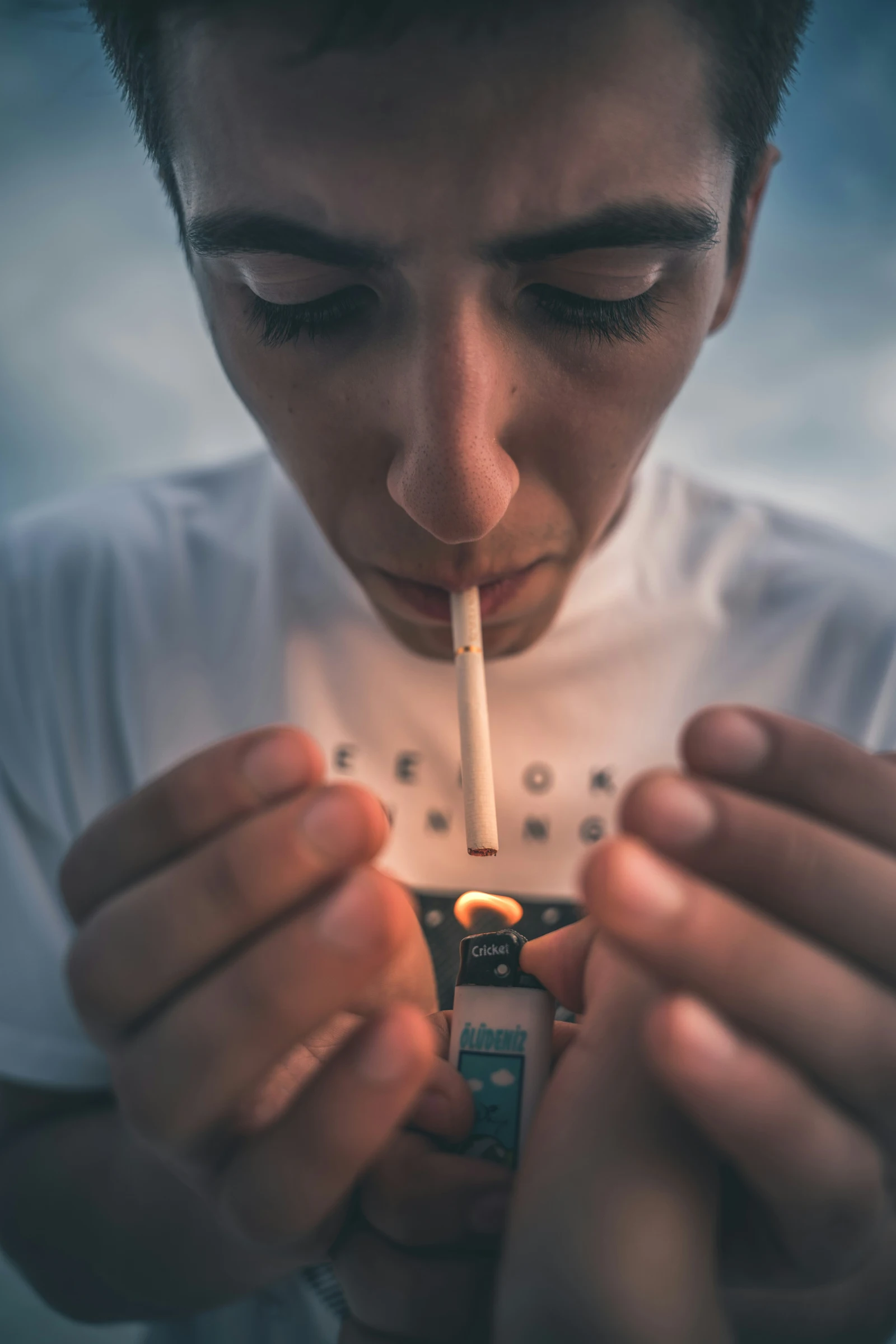 Someone smoking freebase cocaine