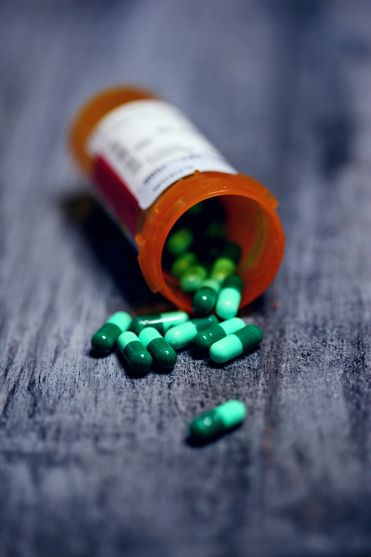 Lorazepam pills spilling out of a bottle onto a table